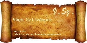 Végh Szilvánusz névjegykártya